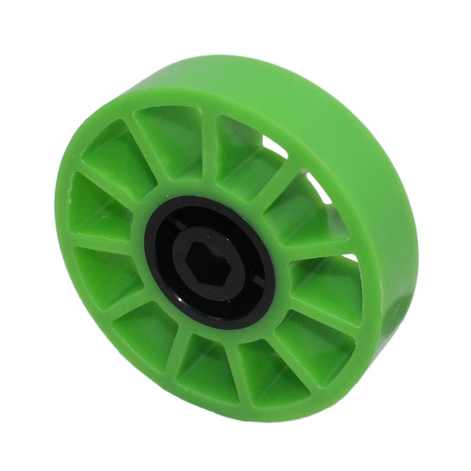 A 4" green compliant wheel